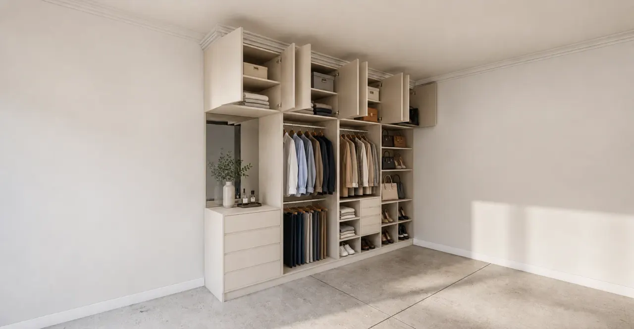 Built-in wardrobe around a window 2